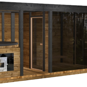 A+B+C. Ansamblu sauna cu ciubar si vestiar full panoramic
